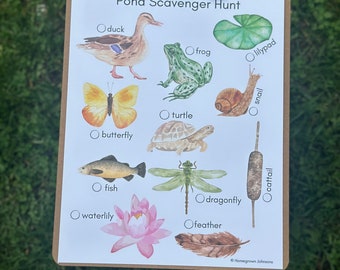 Pond Scavenger Hunt - Nature Printable - Digital Download - Outdoor Learning Resource - Early Years Activity - Forest School