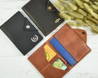 Personalized leather passport cover/Travel wallet