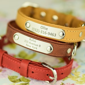 Dog leather collar,  leather dog collar, personalized leather dog collar