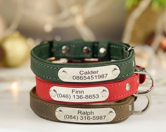 Dog leather collar, leather dog collar, personalized dog gift