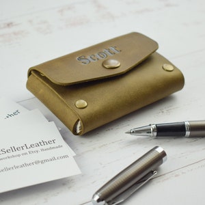 PERSONALIZED business card case/Credit card holder wallet/Leather business card holder image 9