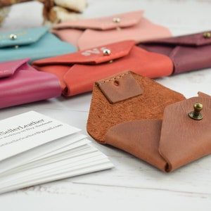 Leather business card holder/PERSONALIZED business card case/Credit card holder wallet/13 colors/Genuine leather image 7