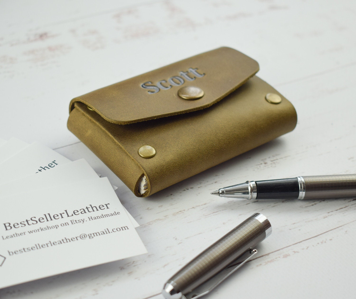 Minimalist leather wallet/Leather credit card holder
