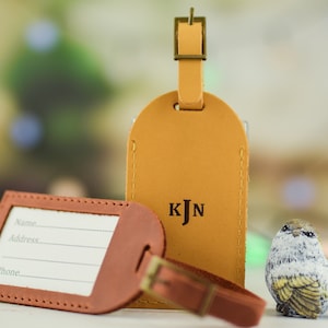 Personalized Leather Luggage Tag: Custom Travel Bag Tag