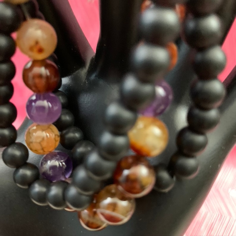 lava natural dragon vein agate glass beads silver color charms.