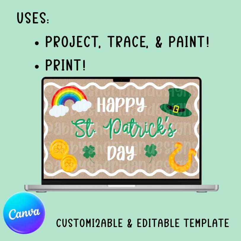 Editable St. Patrick's Day Banner Templates – Shamrock Party Decor ...