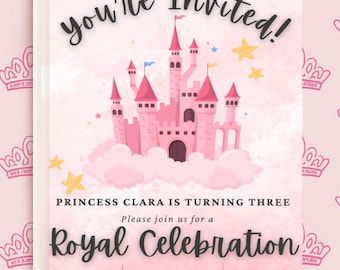 Princess Castle Birthday Invitation, Girl's Party (Digital Download)
