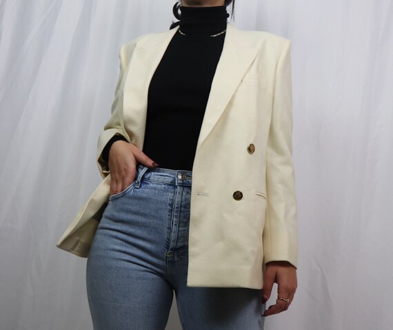 white wool blazer / blazer women / vintage blazer