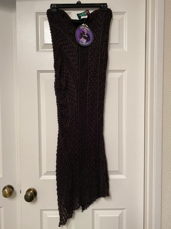 NTW Lip Service Black Crochet Witchy Skirt Large