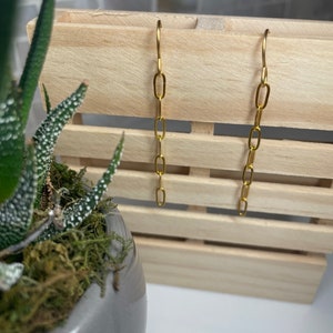 Stick-Together  Long Paper Clip Dangle Earrings