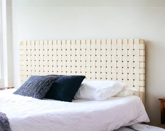 Genuine Leather Luxury, White Leather Headboard, Woven Headboard Natural, King Headboard, Queen Headboard, Bedroom Decor, Modern Headboard