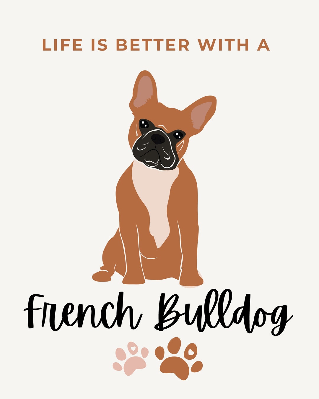 French Bulldog Printable, Frenchie Art PDF File, French Bulldog Lover ...