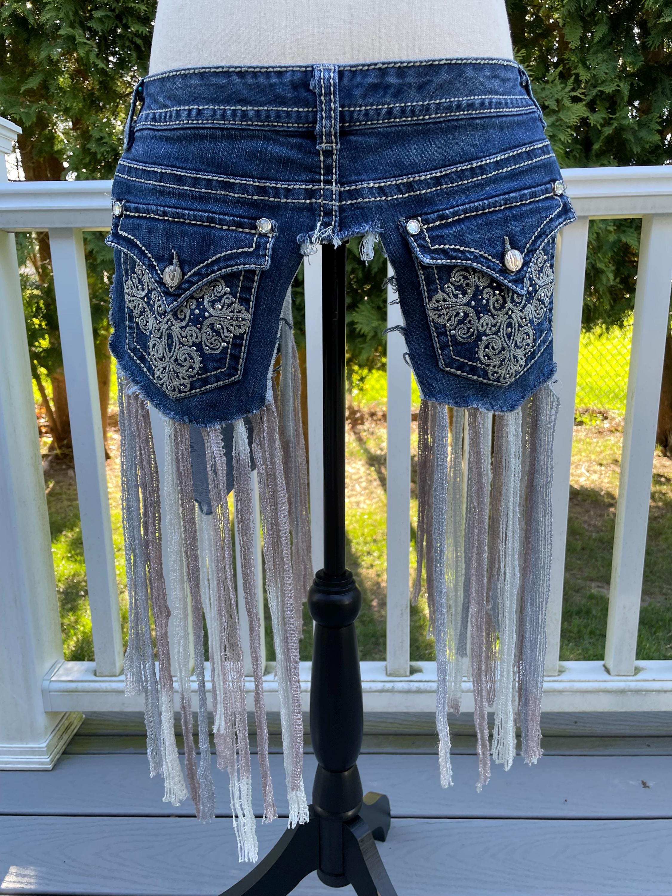 Fringed Denim Belt - Etsy