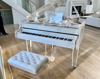 Crystal 5’ Clear Brand New Baby Grand Piano, Wurletzer with player system