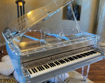 2024 Crystal 5’ Show Stopper Grand Piano, perfect for modern decors, Wurletzer, Ship Xtra.