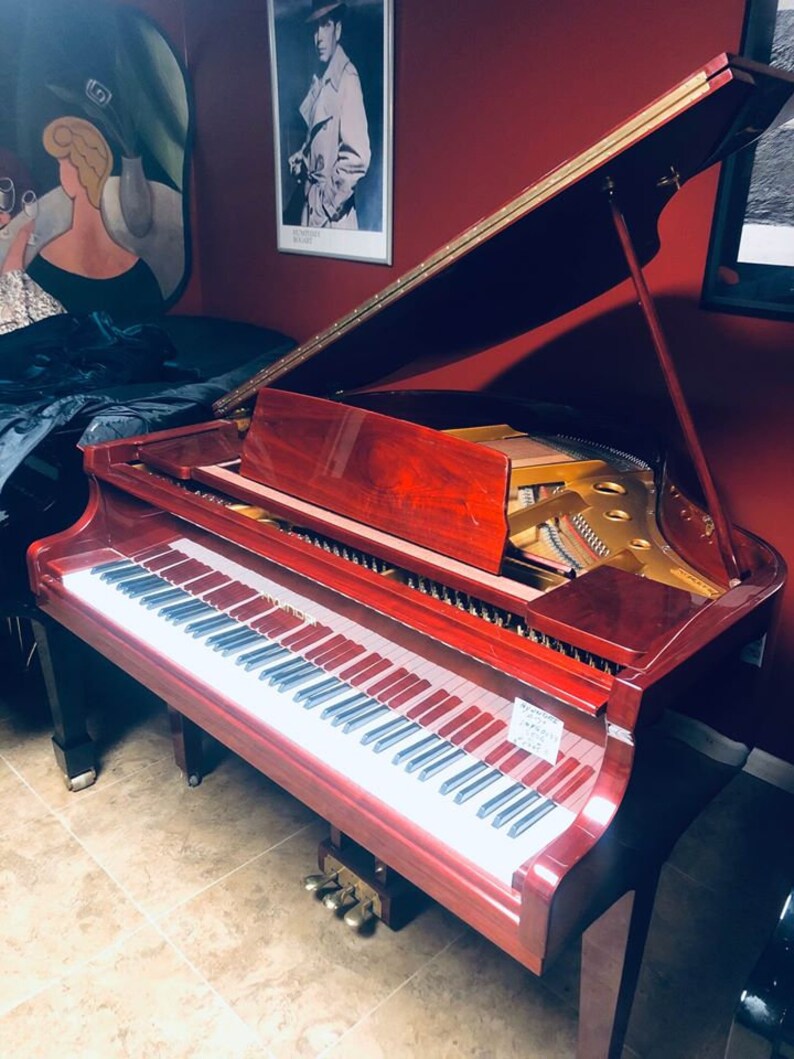 2004 Red Mahogany ShipXtra Hyundai Baby Grand Piano Etsy