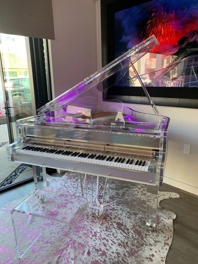 Wurletzer 2024 Crystal Clear Baby Grand 5 Piano, in stock, can install player, can move, Ship Xtra. image 4