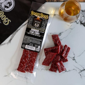Bluetick Bourbon Jerky Style Steak Strips 1 Package // 2 Servings