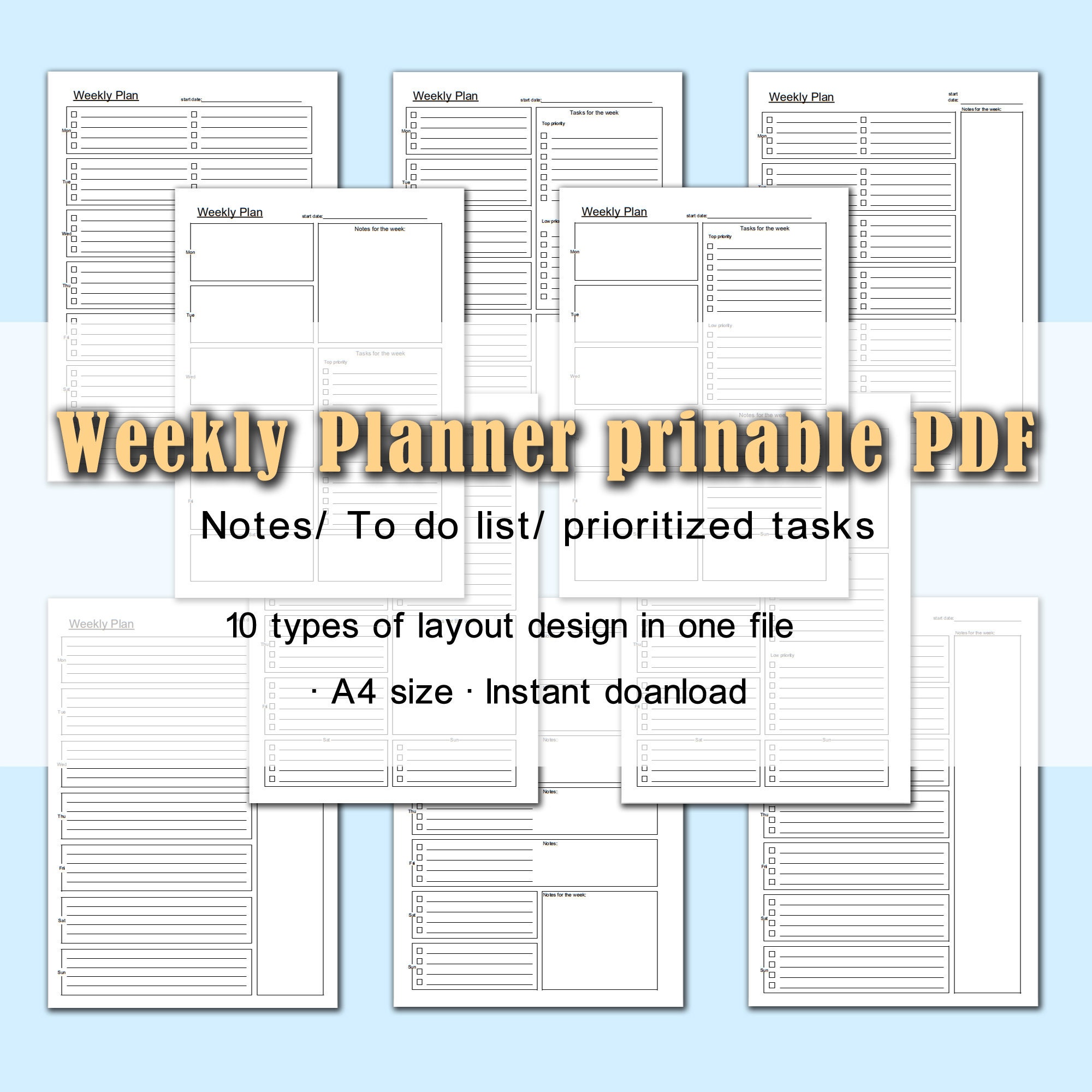 2021 weekly schedule planner 10 types simple todo list checklist