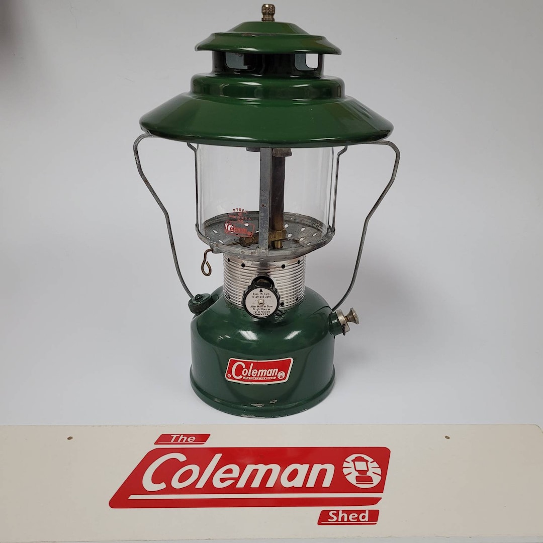 Vintage Coleman 220F Double Mantle Green Camping Lantern April 1969 Unteste  - HN
