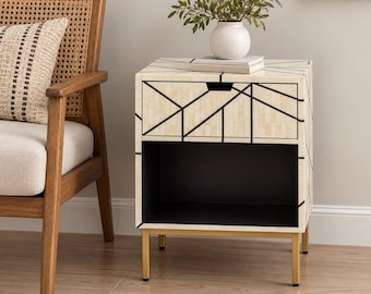 Handmade Bone inlay Bedside, Bone inlay Nightstand,Bone inlay endtable,Bone inlay Livingroom furniture
