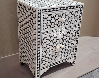 ハンドメイドの骨象嵌 6 段チェスト | 骨象嵌ナイトスタンド | 骨象嵌