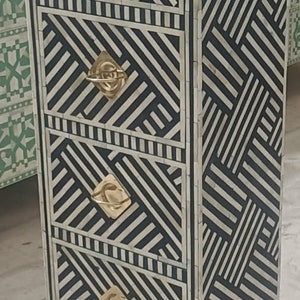 Bone inlay Tallboy Dresser,Bone inlay optical design chest of drawers,Bedroom furniture,livingroom storage unit