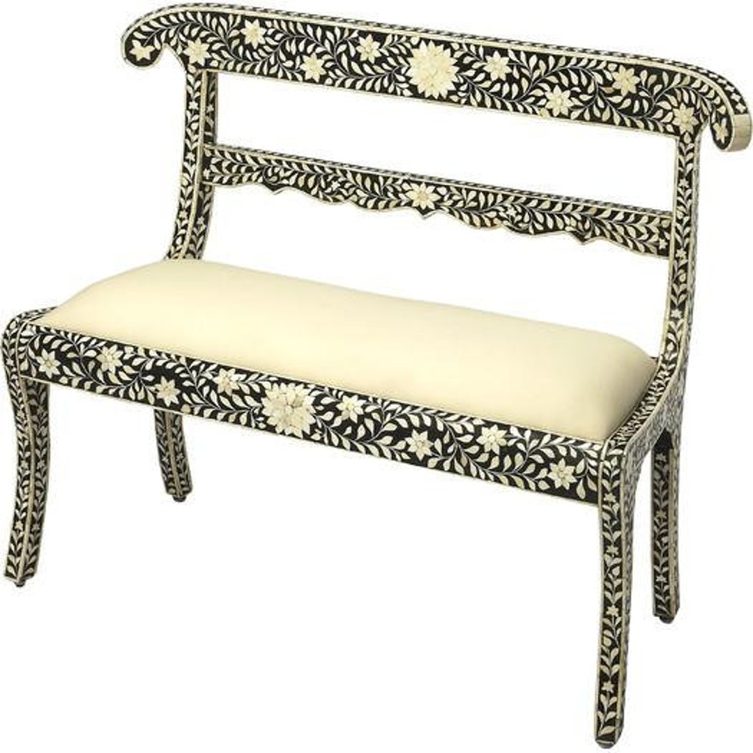 Bone Inlay Chair / Bone Inlay Bench /bone Inlay Furniture / Handmade ...