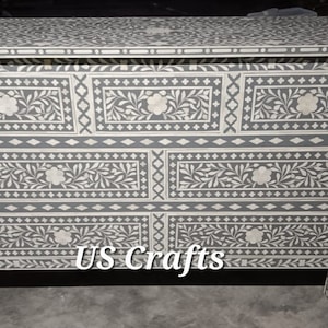 Bone inlay chest of 7 drawers floral grey, Bone inlay 7 drawers sideboard grey,Bone Inlay dresser table,Free Shipping