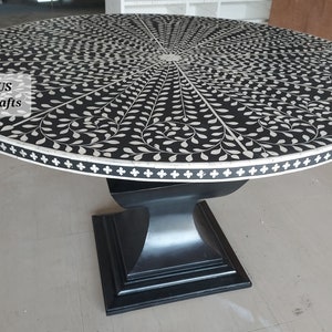 Bone inlay handmade round floral table,Bone inlay handmade Dinning table,Bone inlay table,Bone inlay furniture