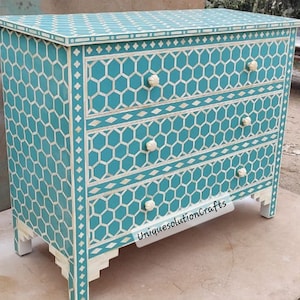 Bone inlay honeycomb pattern Chest of 3 Drawers,Bone inlay Sideboard,Bone inlay dresser,Bone inlay furniture,livingroom furniture