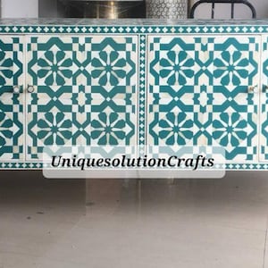 Bone inlay Moroccan Media Cabinet, Bone Inlay media console, Bone inlay handmade TV  Cabinet, Handmade Furniture, Free Shipping