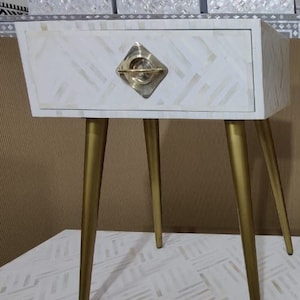 Bone inlay Optical Bedside table,Bone inlay Optical end table,Bone inlay optical coffee table, Bone inlay nightstand ,Bone Home desk