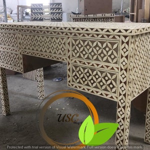 Bone Inlay Table Desk, Bone Inlay Console,bone Inlay Bench,living Room ...
