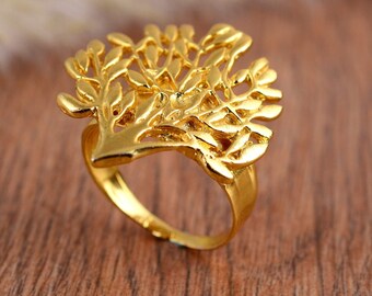 Tree of Life Brass Ring | Spiritual Boho Statement Jewelry | Gift for Her