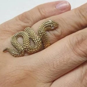 Snake Handmade Ring, Men serpent ring, Unique Animal Ring, Brass ring, Dragon Punk Ring, Gold snake ring, Snake Jewelry, Best Friend Gift