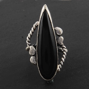 Black Obsidian ring, obsidian ring,Gemstone ring, statement ring, promise ring, personalized Gift,