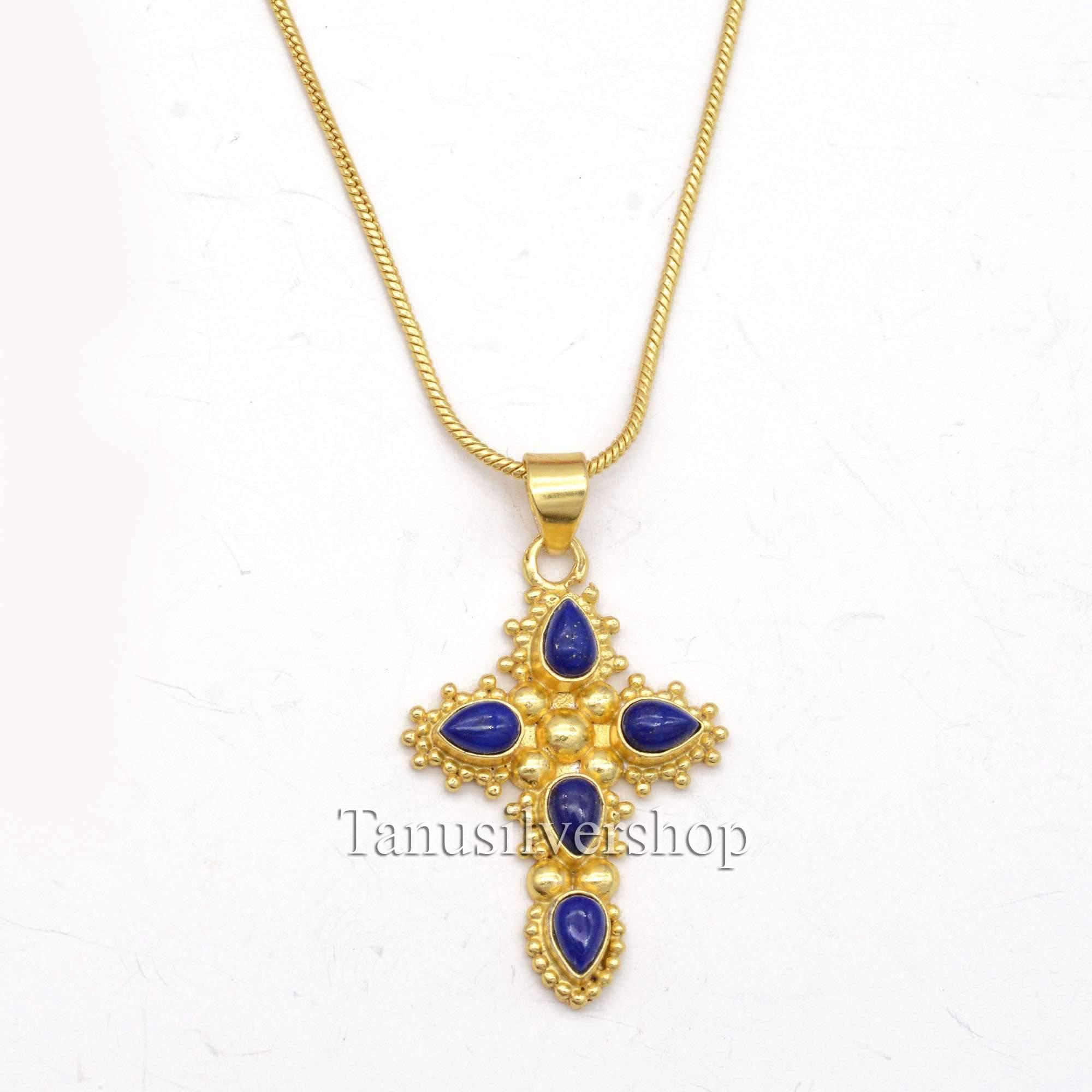 Flongo Collana da uomo con croce turchese: collana in acciaio inossidabile con ciondolo a croce cristiana vintage religiosa con pietra di turchese in stile bohemien, per uomini e donne, regalo di