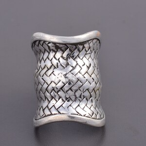 Full Finger Ring, Sterling Silver Ring, Long Statement Ring, Bohemian Ring, Tribal Ring, Vintage Ring, Wide Band Silver Ring, Long Ring