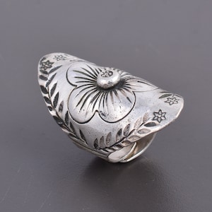 Silver Mandala Ring,  Sterling Silver ring, Mandala Jewelry, Filigree Stacking Ring, Sacred Geometric Ring, Seed Of Life Ring,  Gift For Her