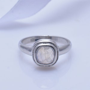 Moonstone ring, Sterling Silver Ring, Boho Ring, Rainbow Moonstone ring, Statement ring, Silver Moonstone ring, Dainty ring, handmade ring