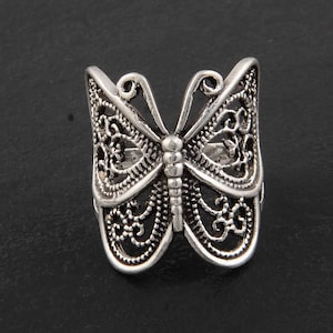 Butterfly Ring, Solid 925 Sterling Silver Ring, Filigree Butterfly Ring, Statement Ring, Butterfly Jewelry, Large Butterfly, Rings For Her