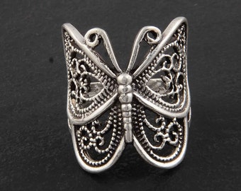 Butterfly Ring, Solid 925 Sterling Silver Ring, Filigree Butterfly Ring, Statement Ring, Butterfly Jewelry, Large Butterfly, Rings For Her