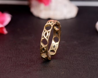 Anillo de latón hecho a mano, minimalista, unisex