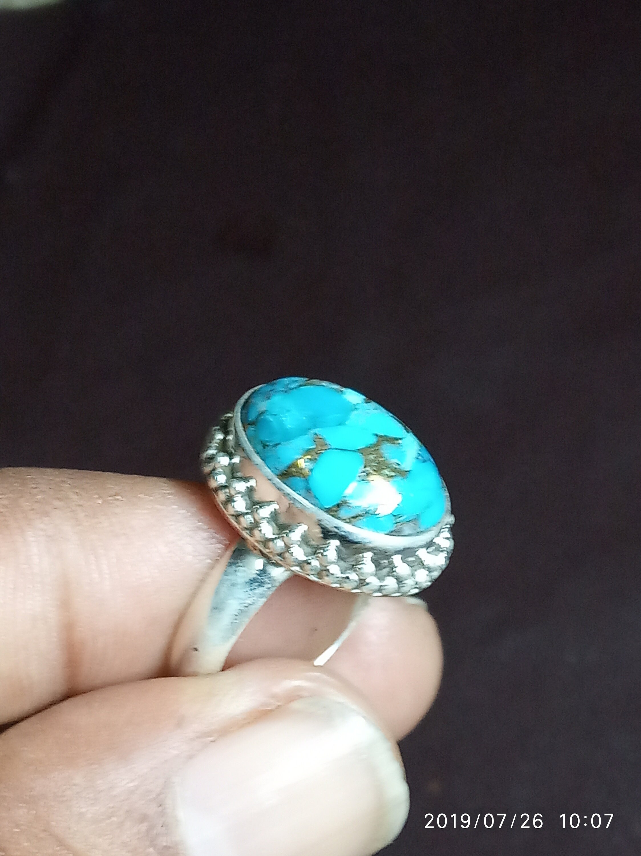 Christmas Sale ovalen Türkissteinring,Vintage Türkissteinring, handgemachter Silberring, Silberschmuck, einzigartiger Ring