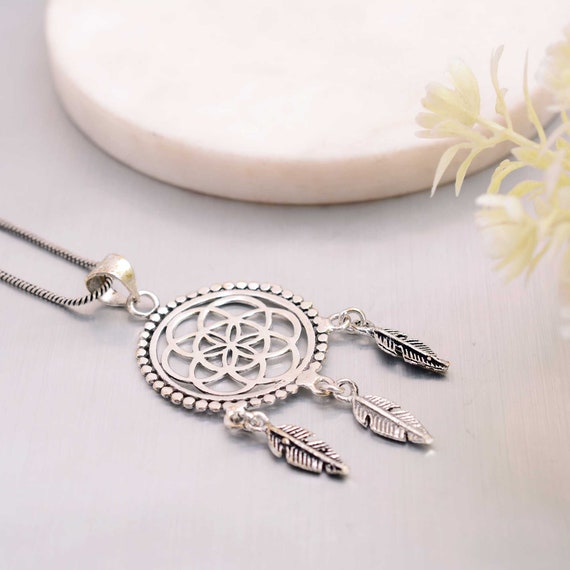Dreamcatcher Necklace Boho Style Jewelry, Minimalist