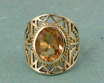 Citrine Ring, Brass Ring, Handmade Ring, Women Ring, Boho Ring, Gift Ring, Gemstone Ring, Gift For Women, Gift For Her, Promise Ring