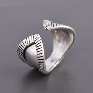 Handmade Ring, 925 Sterling Silver Ring, Thumb Ring, Unique Ring, Eye Ring, Tribal Ring, Ethnic Ring, Wide Ring, Adjustable Ring, Boho Ring
