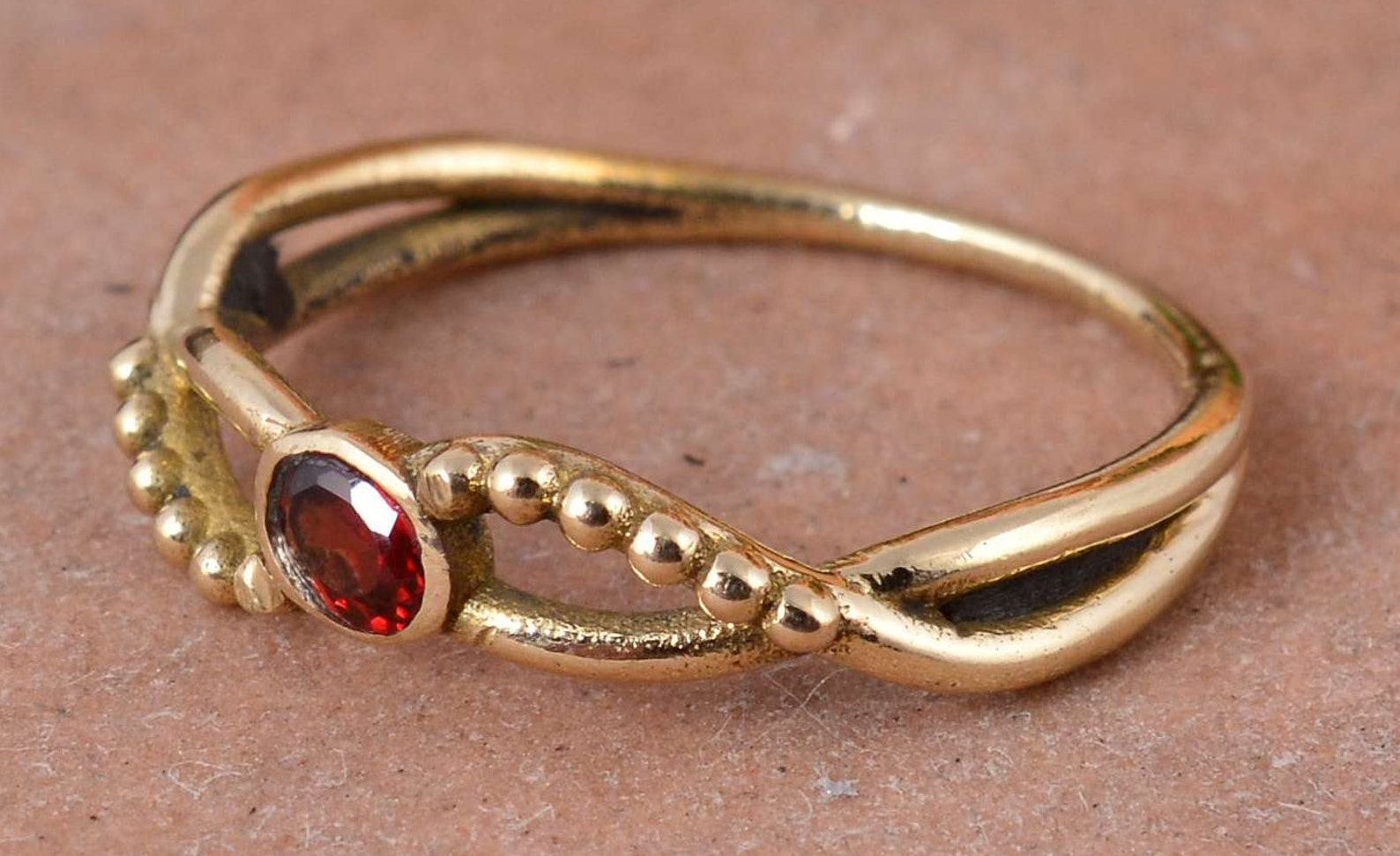 Antique Natural brass Ring Oval Cut Gemstone brass Etsy