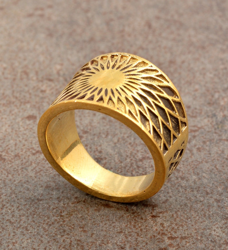 Gold Sun Ring – Rising Sun Statement Ring – Minimalist Celestial ...